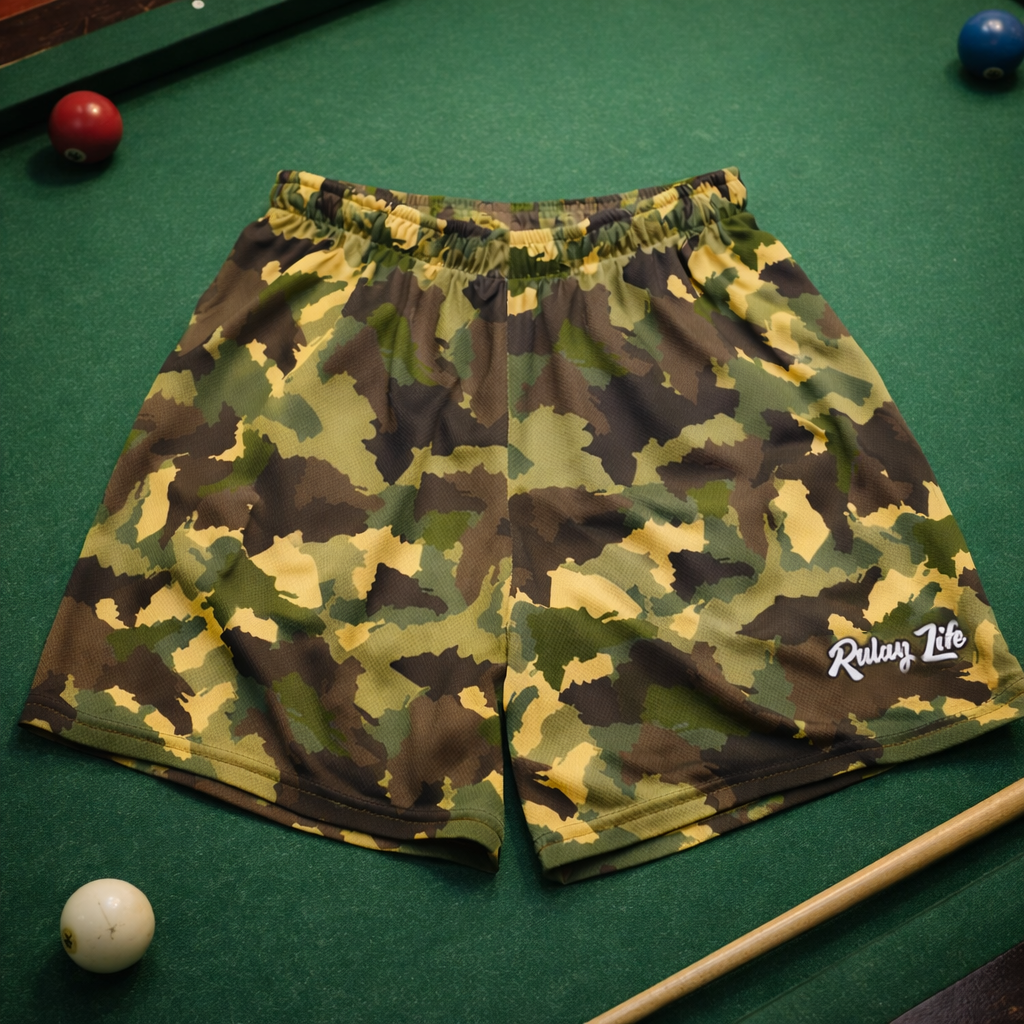 Official Dominican Camo Print — Forest — mesh shorts