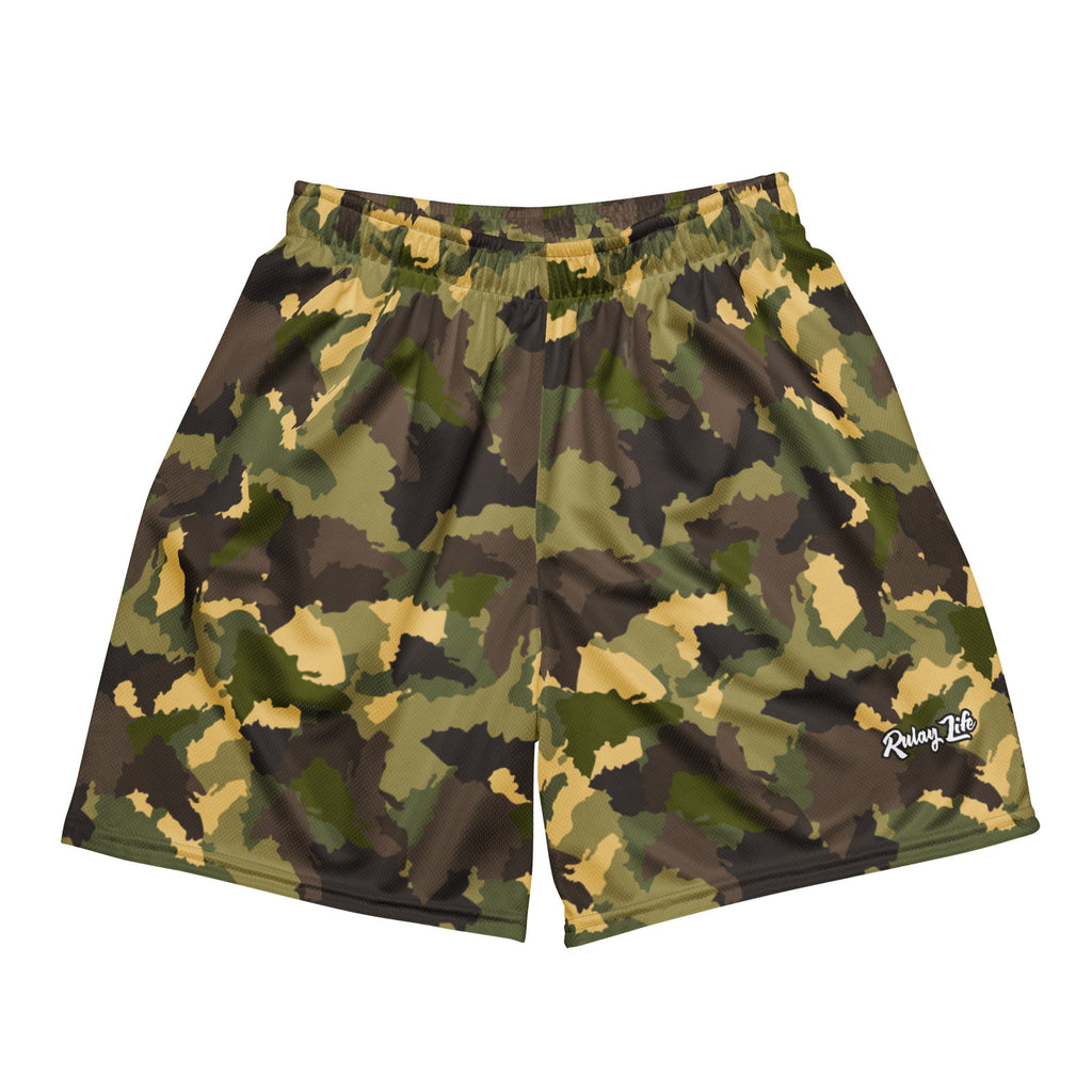 Official Dominican Camo Print — Forest — mesh shorts